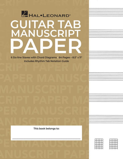Guitar Tablature Manuscript Paper Standard Edition 64 Pages for Music Notation and Chord Diagrams