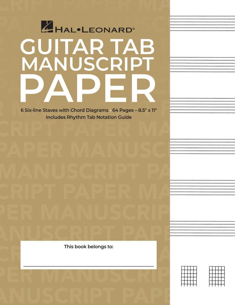 Guitar Tablature Manuscript Paper Standard Edition 64 Pages for Music Notation and Chord Diagrams