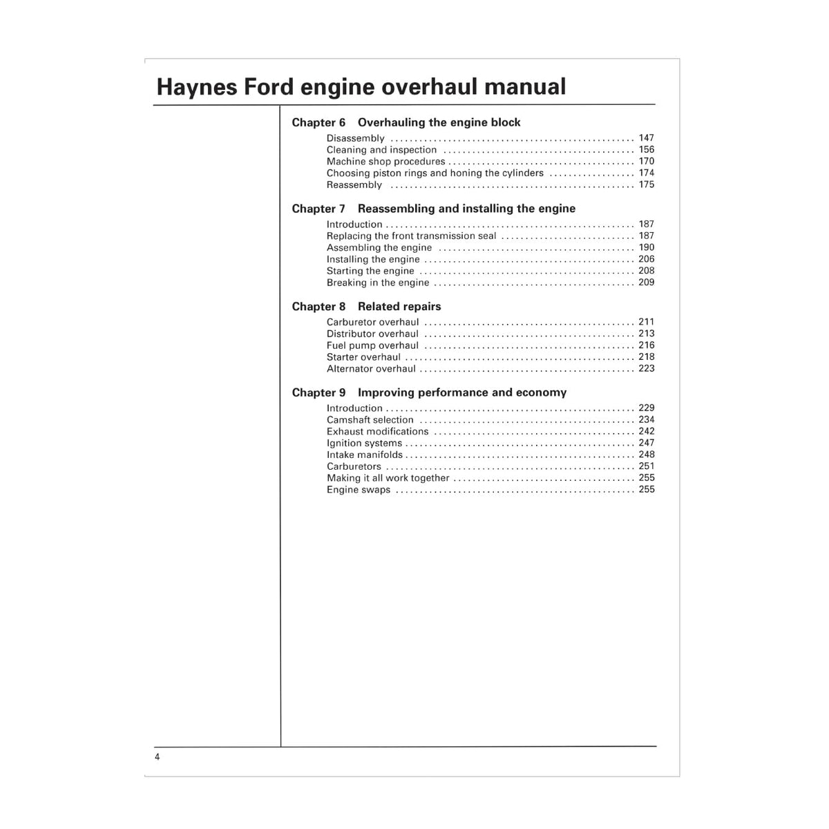 Ford Engine Overhaul Haynes TECHBOOK