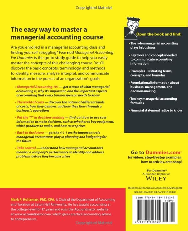 Managerial Accounting For Dummies
