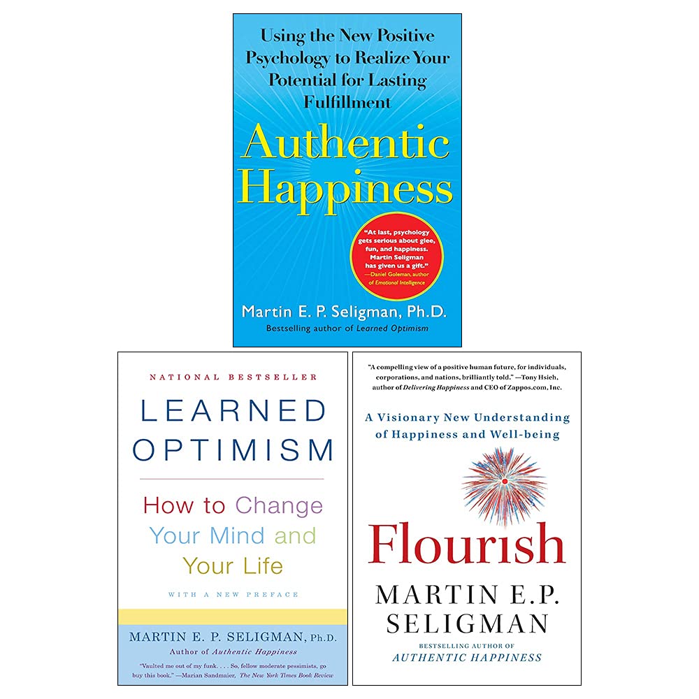 Martin Seligman 3 Books Collection Set (Flourish, Authentic Happiness & Learned Optimism)