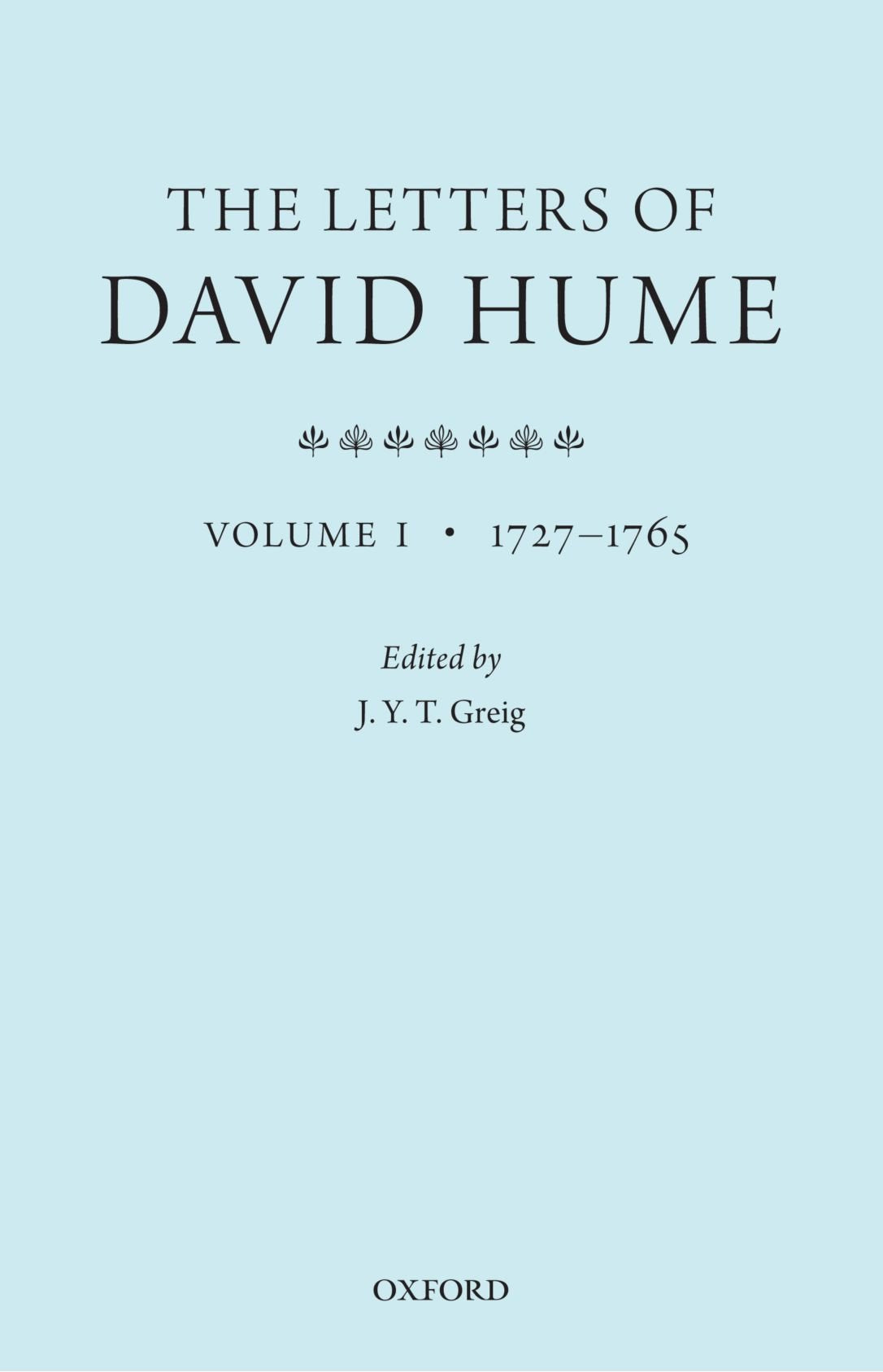 The Letters of David Hume: Volume 1