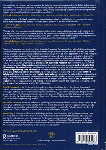 Designing Experiments and Analyzing Data: A Model Comparison Perspective, Third Edition