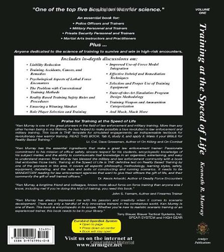 Training at the Speed of Life, Vol 1: The Definitive Textbook for Police and Military Reality-Based Training