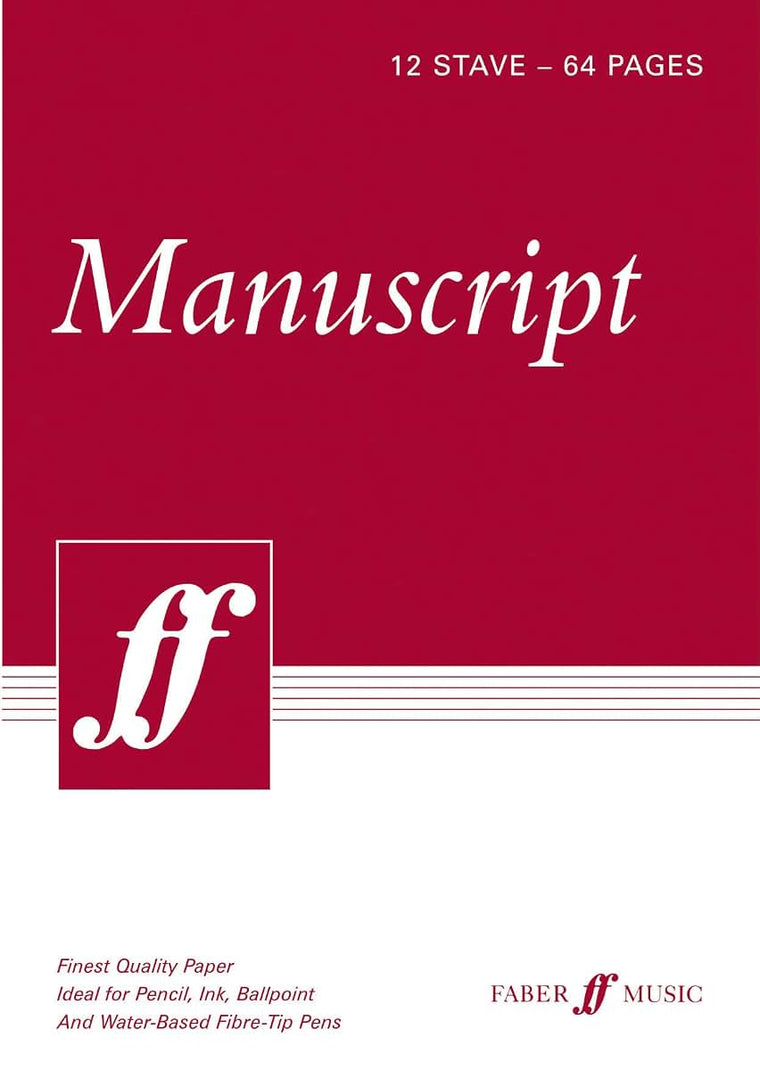 Manuscript Paper -- 12 Stave Full Size (8.5)": White Paper (Faber Edition)