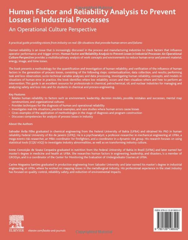 Human Factor and Reliability Analysis to Prevent Losses in Industrial Processes: An Operational Culture Perspective