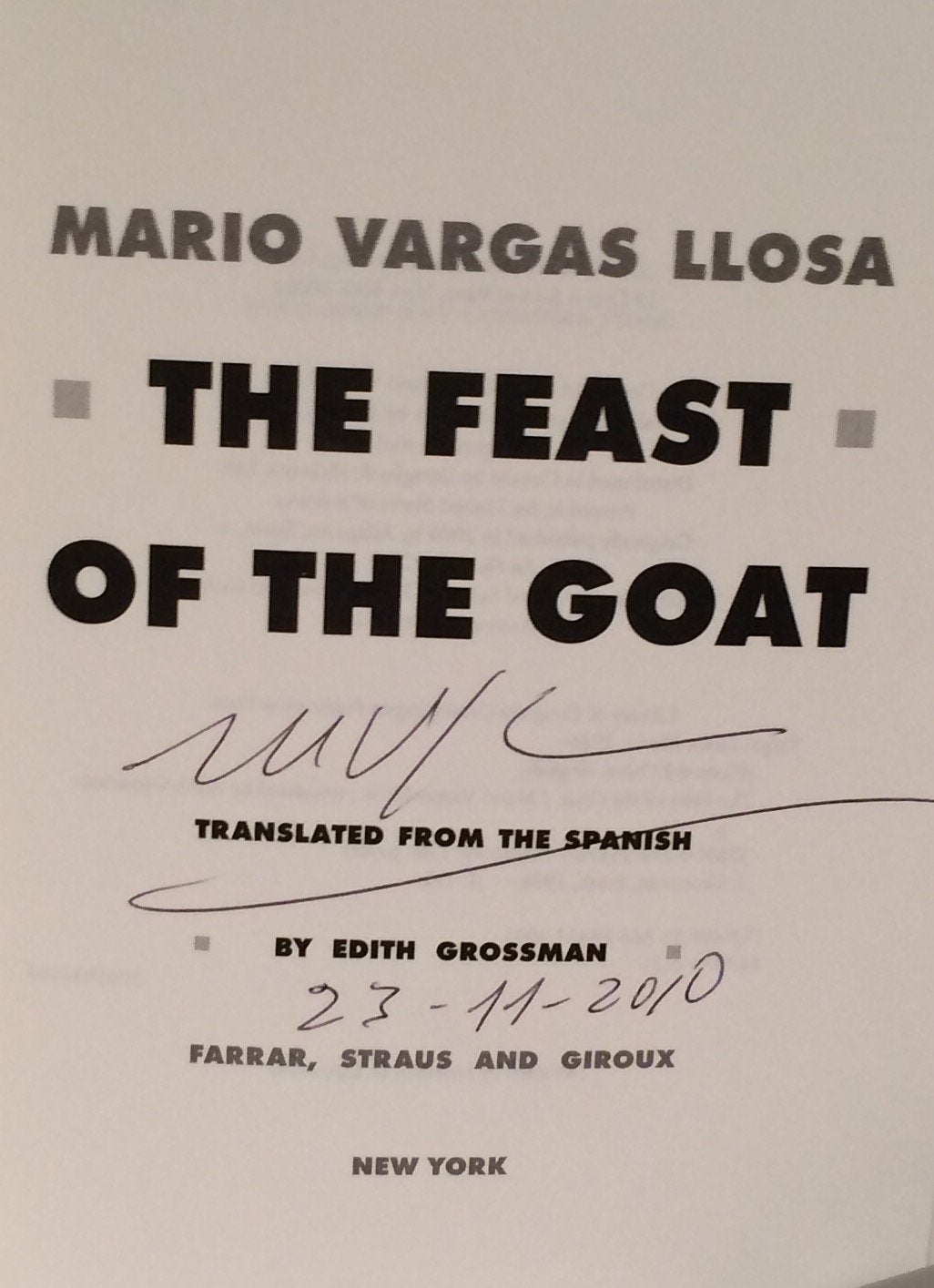 The Feast of the Goat by Mario Vargas Llosa
