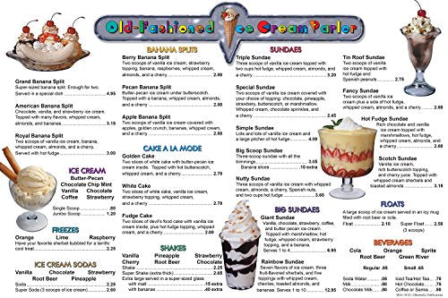 Menu Math: Old-Fashioned Ice Cream Parlor (Addition & Subtraction)  Reproducible Activity Book & Full-Color Menu