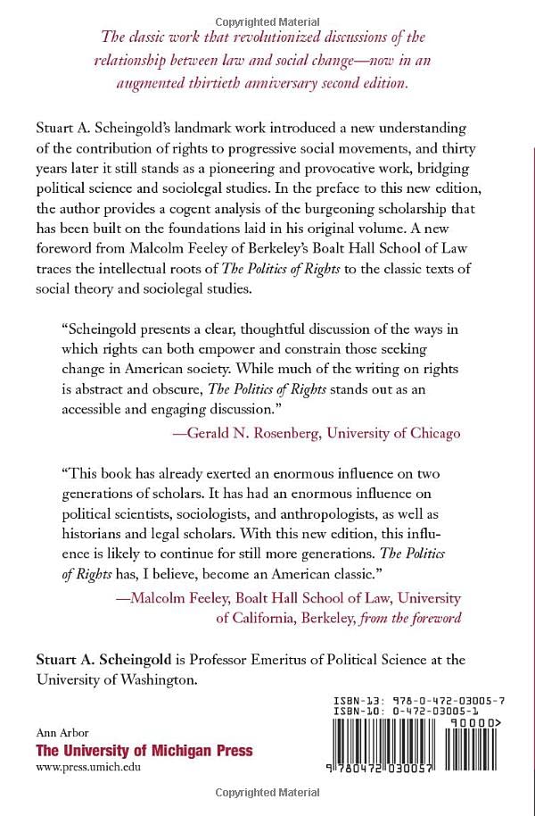 The Politics of Rights: Lawyers, Public Policy, and Politica