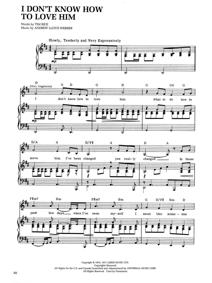Jesus Christ Superstar Piano Vocal