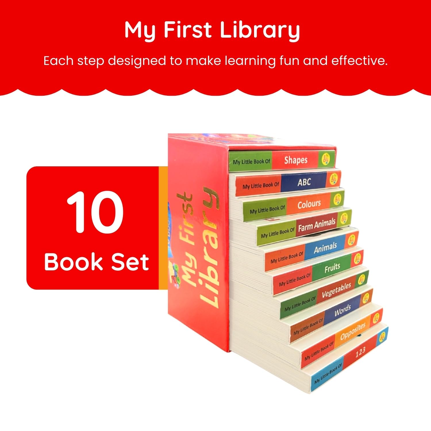 My First Library - Box Set of 10 Board Books for Babies, Toddlers & Kids  Early Learning Educational Set to Learn ABC, Numbers, Colors, Shapes, ... Birthdays, Preschool, and Early Readers