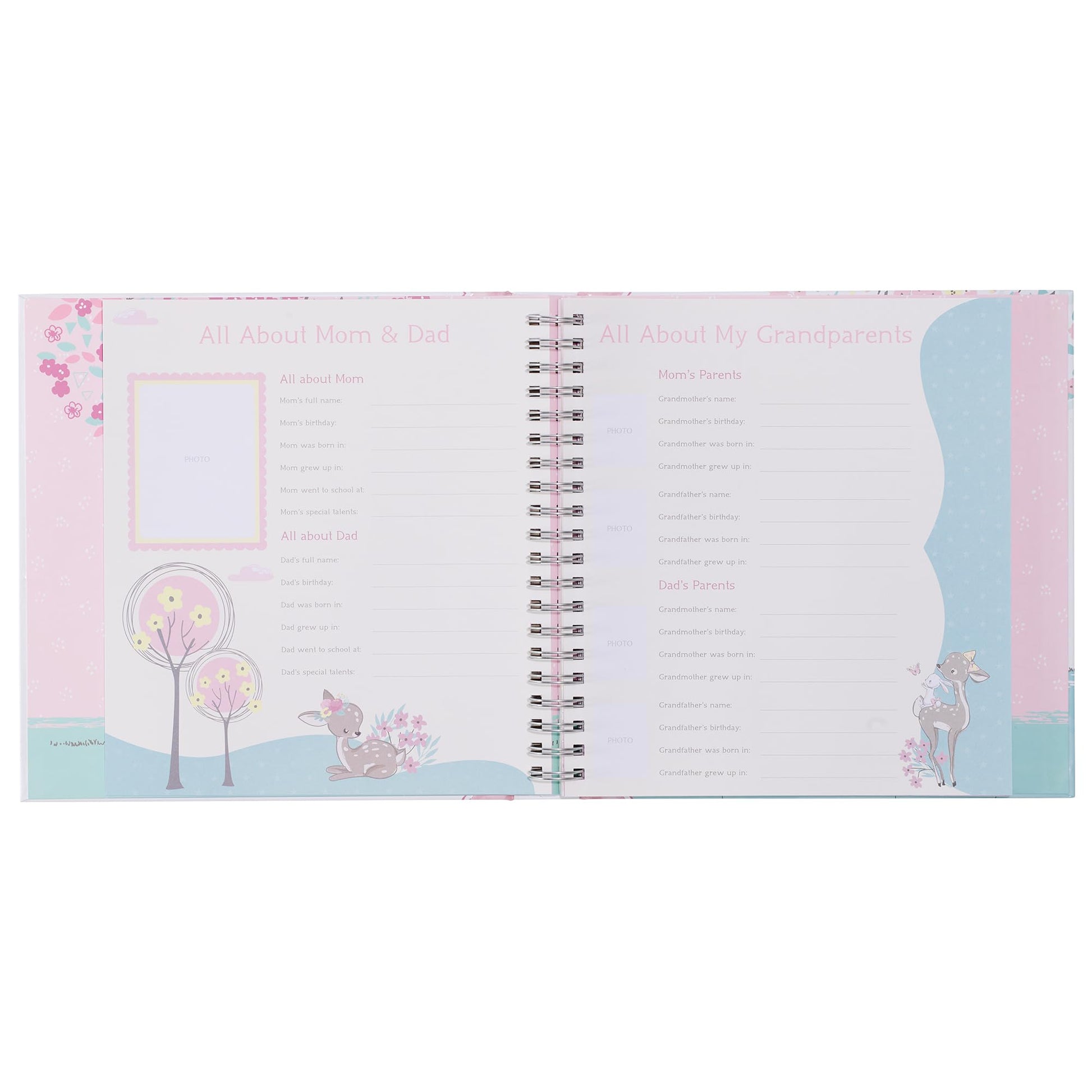 Christian Art Gifts Girl Baby Book of Memories Pink Keepsake Photo Album Our Baby Girl's First Year Memory Book Baby Book with Bible Verses