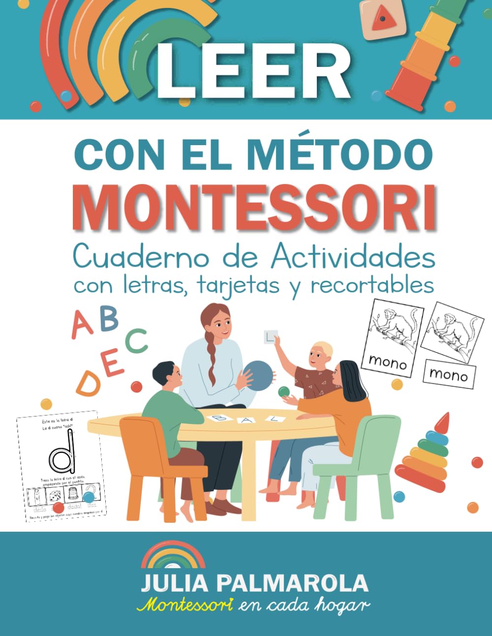 Leer con el Método Montessori: Cuaderno de actividades con letras, tarjetas y recortables (Libros de Actividades Montessori en Casa y en Clase) (Spanish Edition)