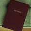 NIV, Reference Bible, Giant Print, Leather-Look, Burgundy, Red Letter, Thumb Indexed, Comfort Print
