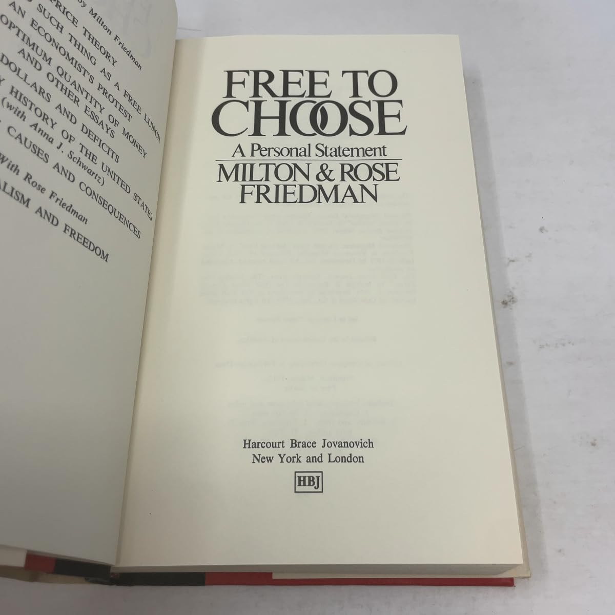 Free to Choose: A Personal Statement
