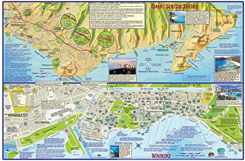 Oahu Hawaii Adventure Map Franko Maps Laminated Poster