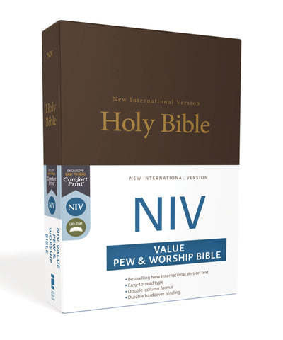 NIV, Church Bible (Value Pew Bible), Hardcover, Brown