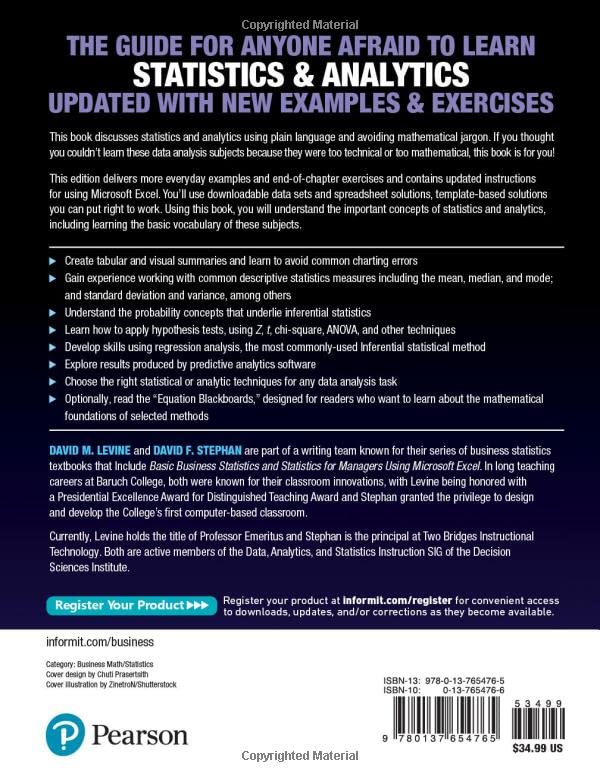Even You Can Learn Statistics and Analytics: An Easy to Understand Guide (Pearson Business Analytics Series)