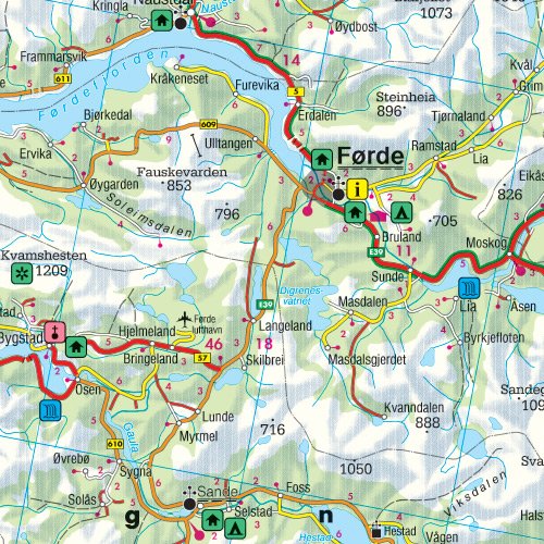 Map-Norway Central (Road Maps)#2 FB (English, German, Italian, Spanish, Norwegian and Dutch Edition)