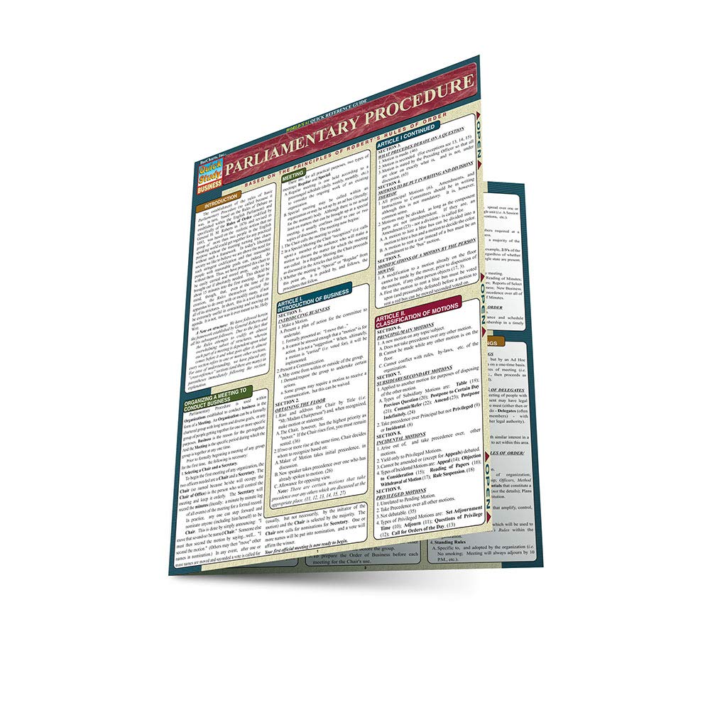 Parliamentary Procedure QuickStudy Laminated Reference Guide (QuickStudy Academic)