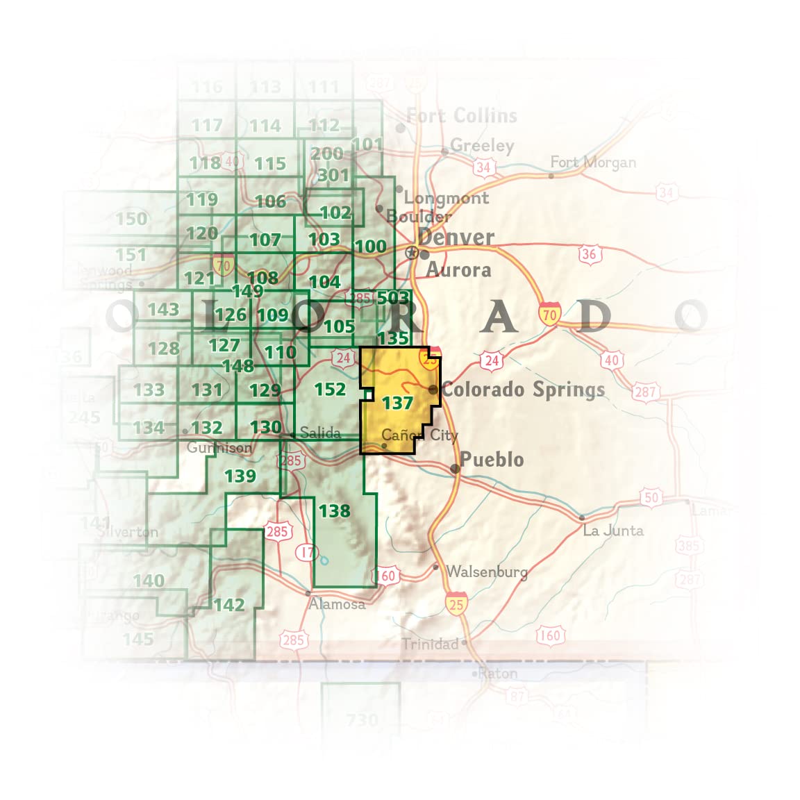 Pikes Peak, Caon City Map (National Geographic Trails Illustrated Map, 137)