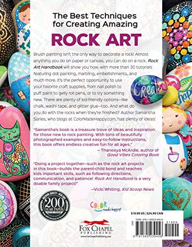 Rock Art Handbook: Techniques and Projects for Painting, Coloring, and Transforming Stones (Fox Chapel Publishing) Over 30 Step-by-Step Tutorials using Paints, Chalk, Art Pens, Glitter Glue & More