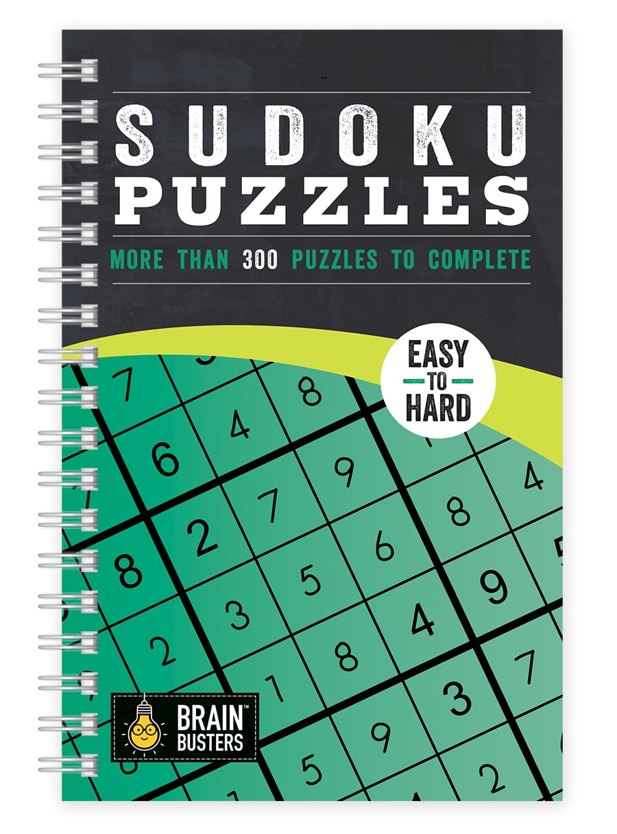 Sudoku: Over 200 Puzzles & Solutions, Easy to Hard Puzzles for Adults, Spiral-Bound (Brain Busters)