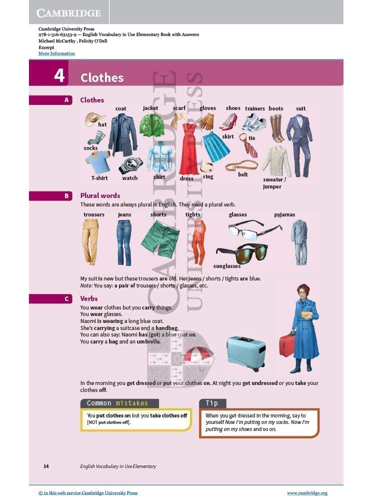 English Vocabulary in Use Elementary Book with Answers: Vocabulary Reference and Practice