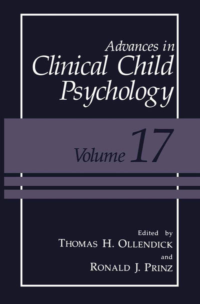 Advances in Clinical Child Psychology (Advances in Clinical Child Psychology, 17)