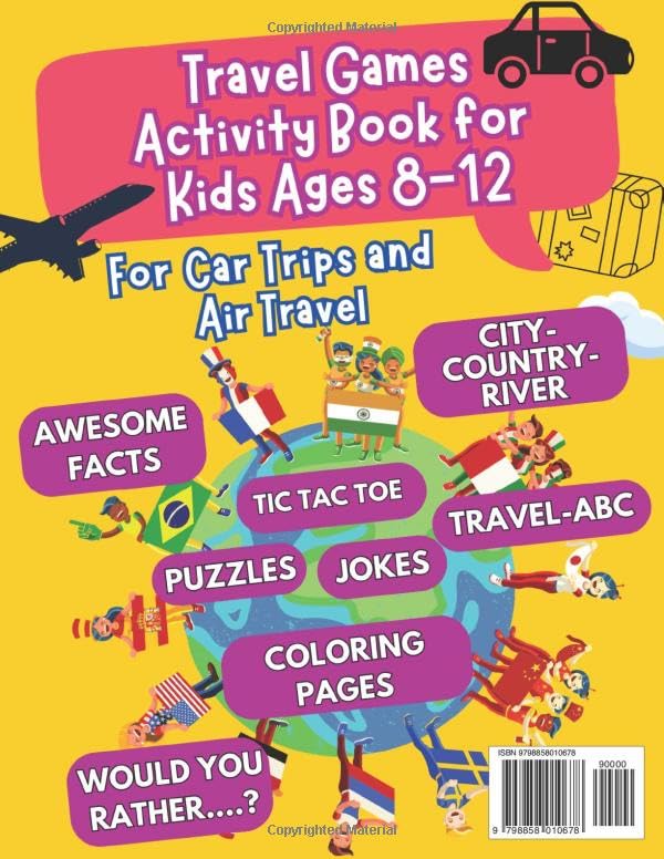 Travel Games Activity Book for Kids Ages 8-12: For Car Trips and Air Travel - road trip activities for kids - car activities for kids - road trip ... activities (travel games for kids ages 8-12)