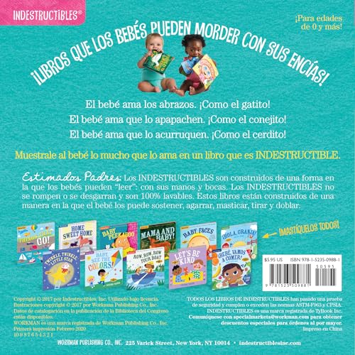 Indestructibles: Te amo, bebé / Love You, Baby: Chew Proof  Rip Proof  Nontoxic  100% Washable (Book for Babies, Newborn Books, Safe to Chew) (Spanish and English Edition)