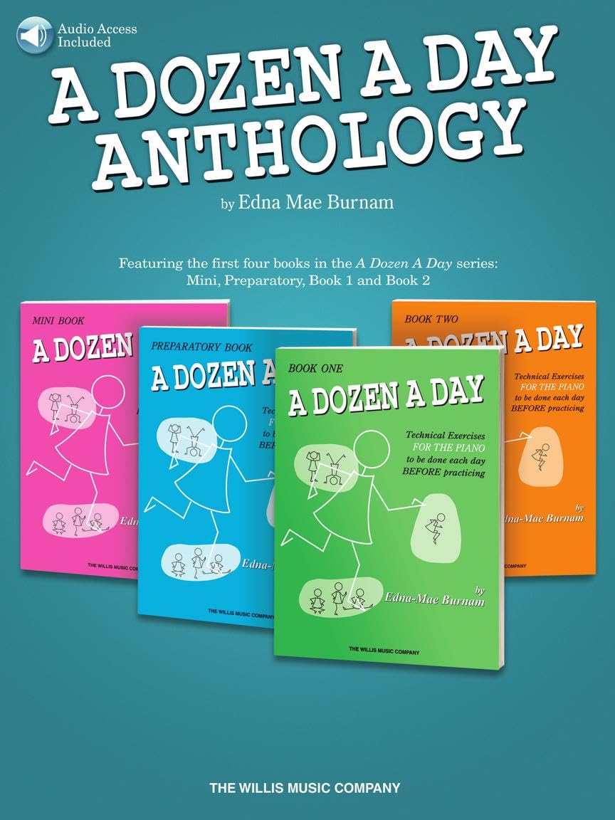 A DOZEN A DAY ANTHOLOGY (MINI PREPARATORY 1 AND 2 BOOKS) - BEGINNER PIANO BOOK FOR KIDS & TEACHE