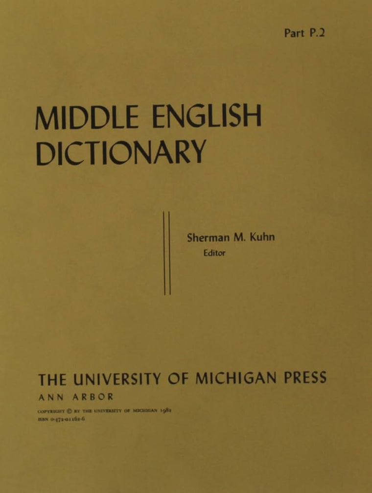Middle English Dictionary (Volume P.2)