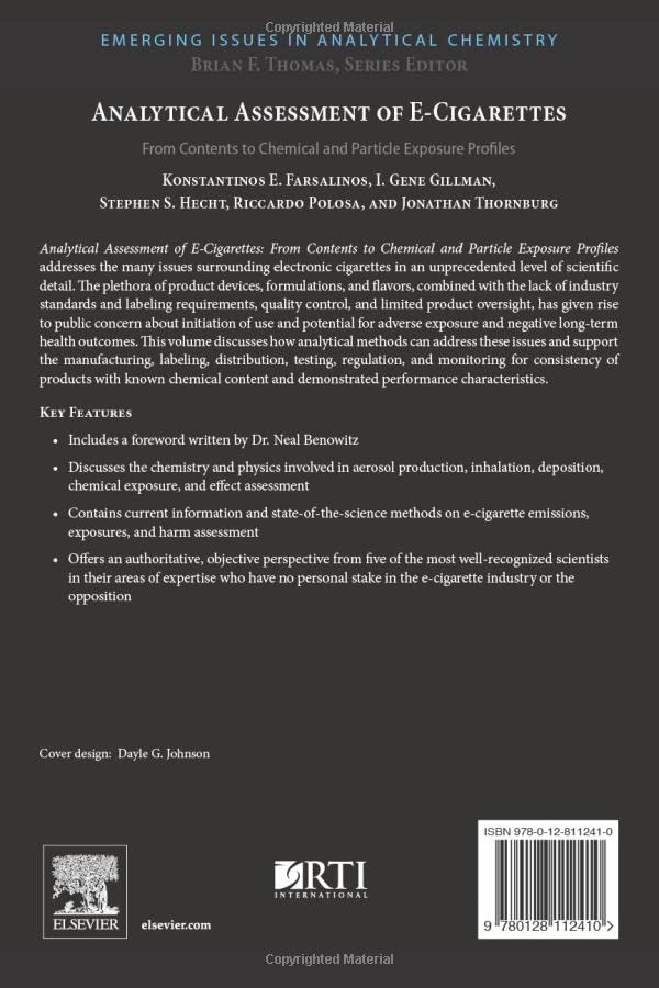 Analytical Assessment of e-Cigarettes: From Contents to Chemical and Particle Exposure Profiles (Emerging Issues in Analytical Chemistry)