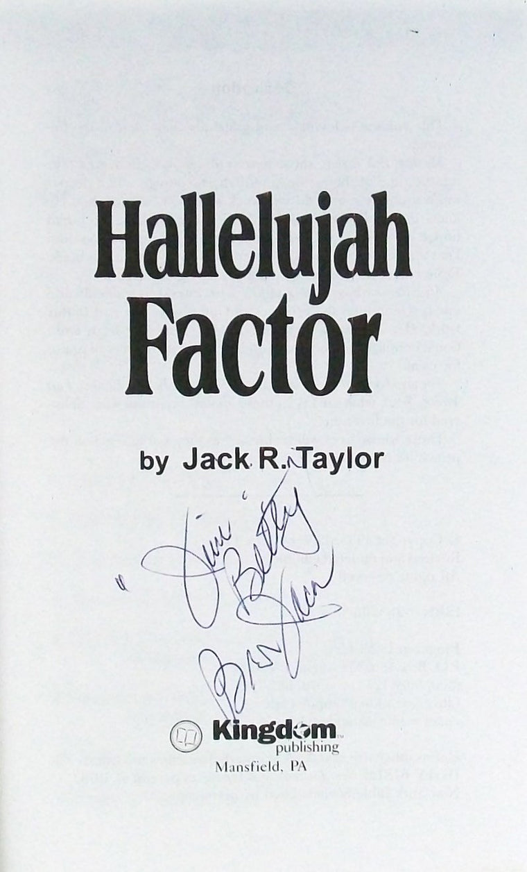 Hallelujah Factor — back cover