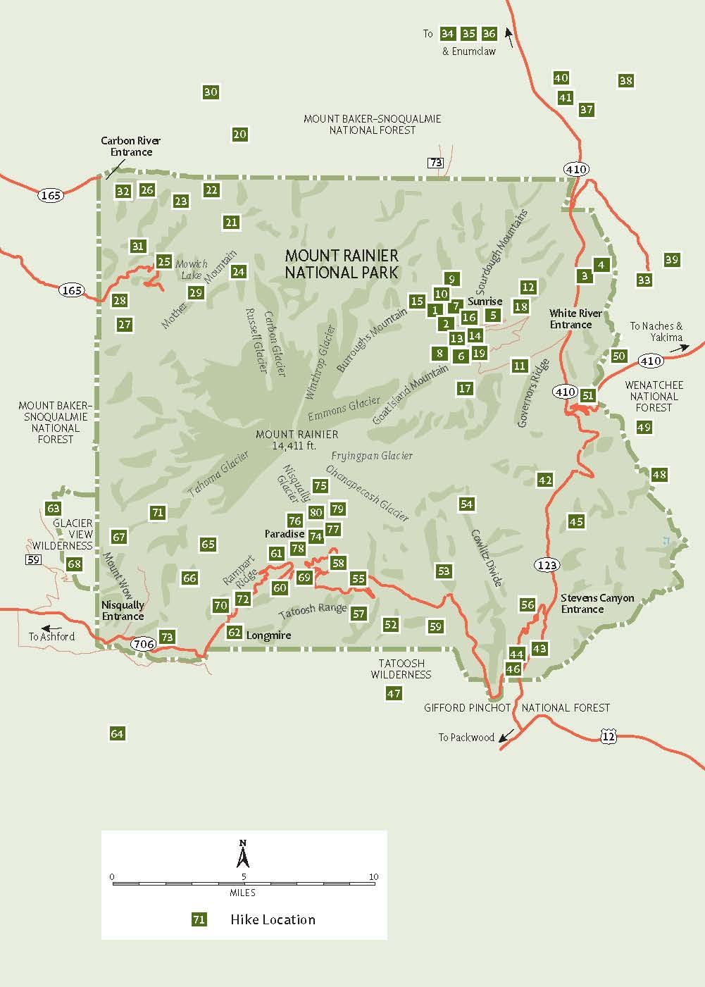 Day Hiking: Mount Rainier: National Park * Crystal Mountain * Cayuse and Chinook Passes (Day Hiking Series)