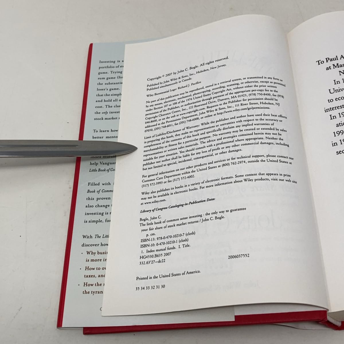 The Little Book of Common Sense Investing
