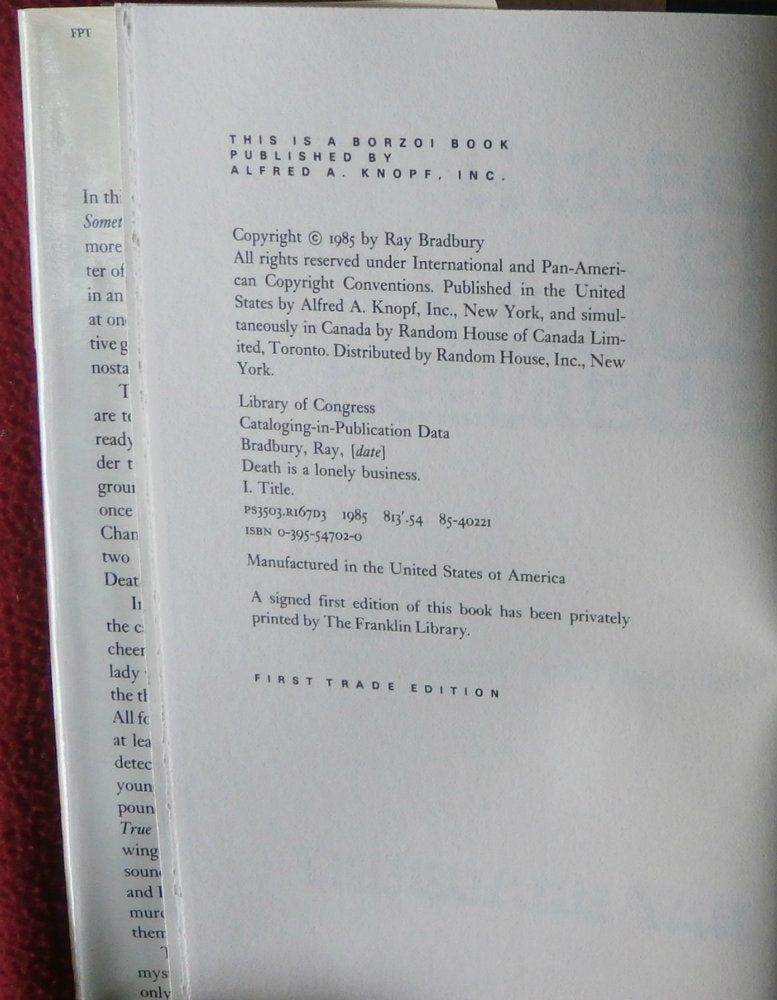 Death is a Lonely Business by Bradbury, Ray