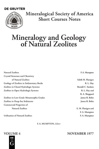 Mineralogy and Geology of Natural Zeolites (Reviews in Mineralogy & Geochemistry, 4)