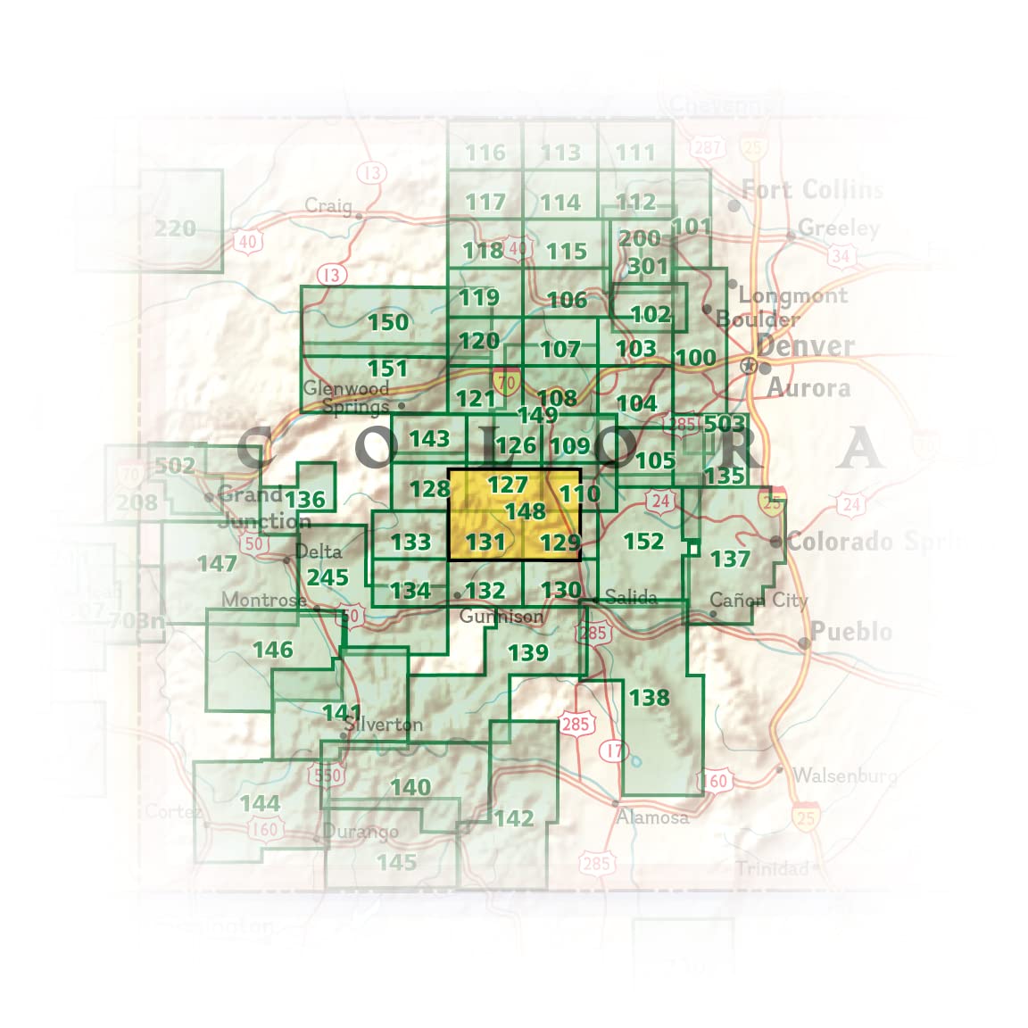 Collegiate Peaks Wilderness Area Map (National Geographic Trails Illustrated Map, 148)