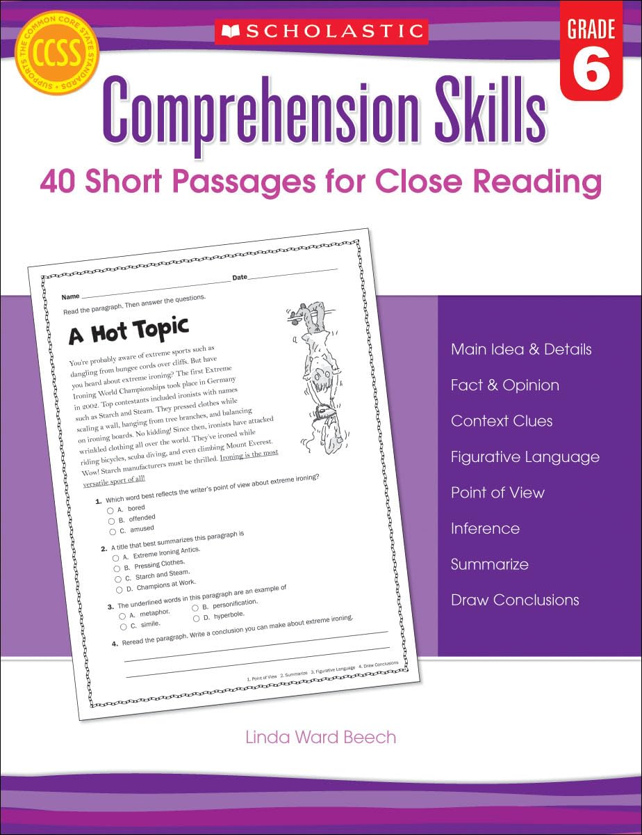 Comprehension Skills: Short Passages for Close Reading: Grad