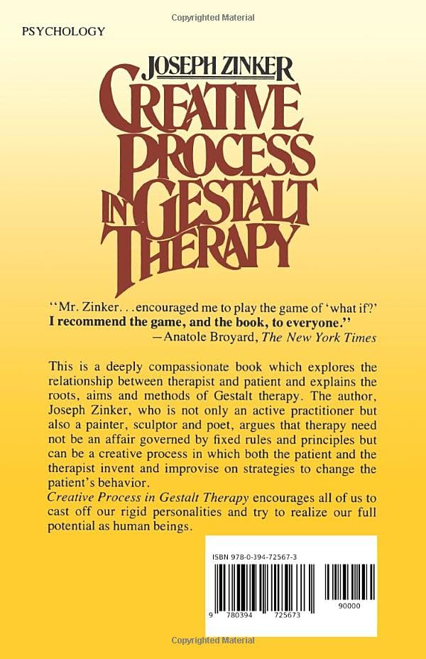 Creative Process in Gestalt Therapy by Joseph Zinker (Paperback)