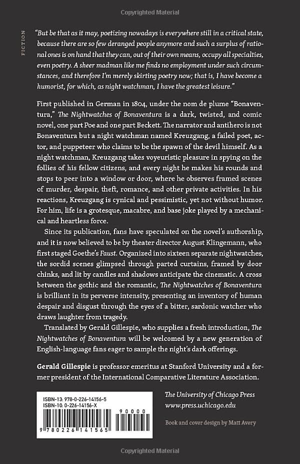The Nightwatches of Bonaventura — back cover