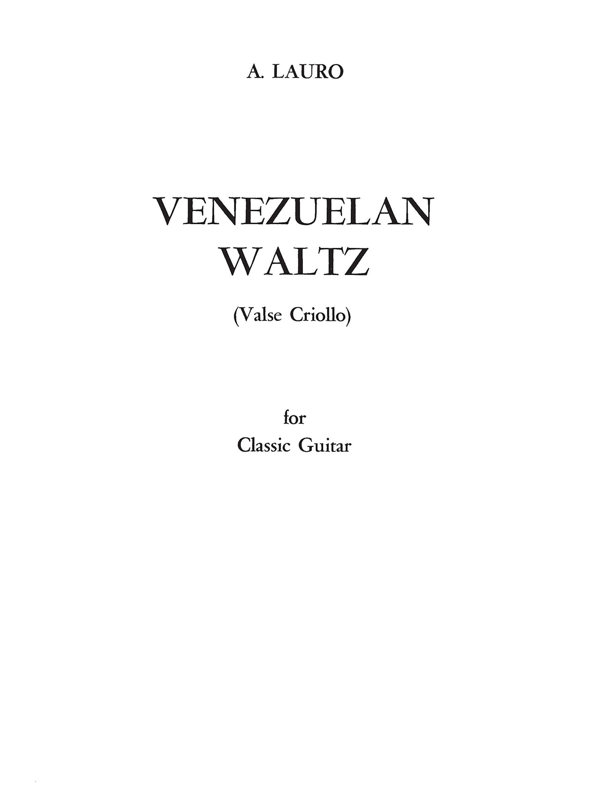 Venezuelan Waltz: Valse Criollo, Sheet