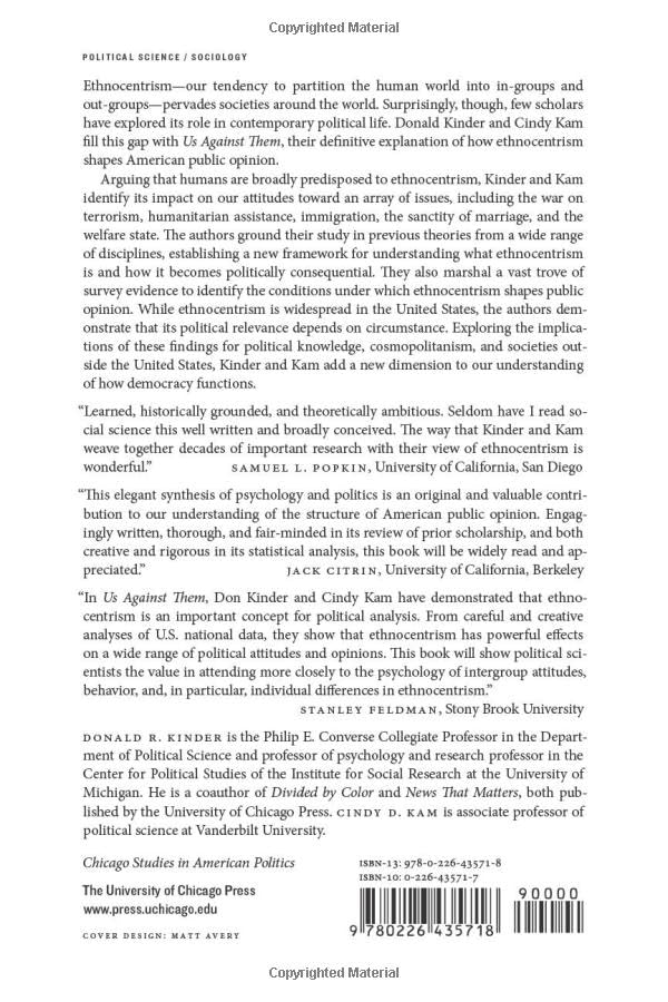 Us Against Them: Ethnocentric Foundations of American Opinion (Chicago Studies in American Politics)