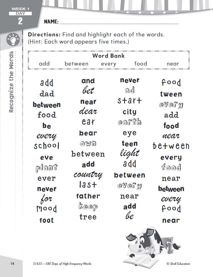 180 Days of High-Frequency Words for Second Grade - Learn to Read Second Grade Workbook - Improves Sight Words Recognition and Reading Comprehension for Grade 2, Ages 7 to 9 (180 Days of Practice)