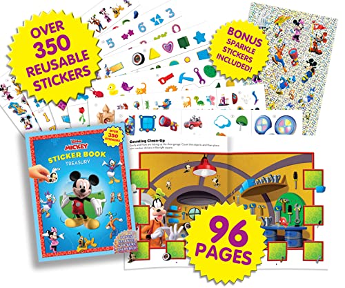 Disney Mickey Mouse Clubhouse Sticker Book Treasury - Activity Books for kids, 350 reusable stickers, 96 pages of fun