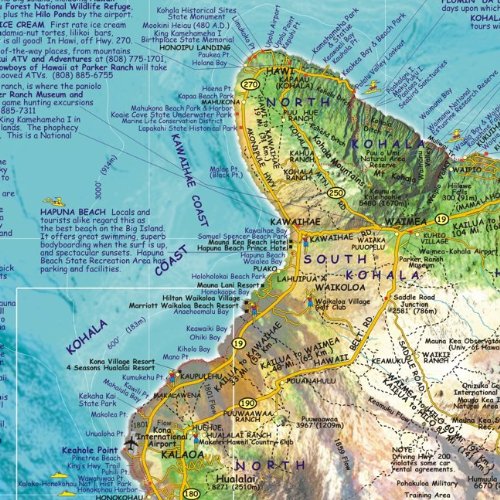 Hawaii The Big Island Adventure Guide Franko Maps Waterproof Map