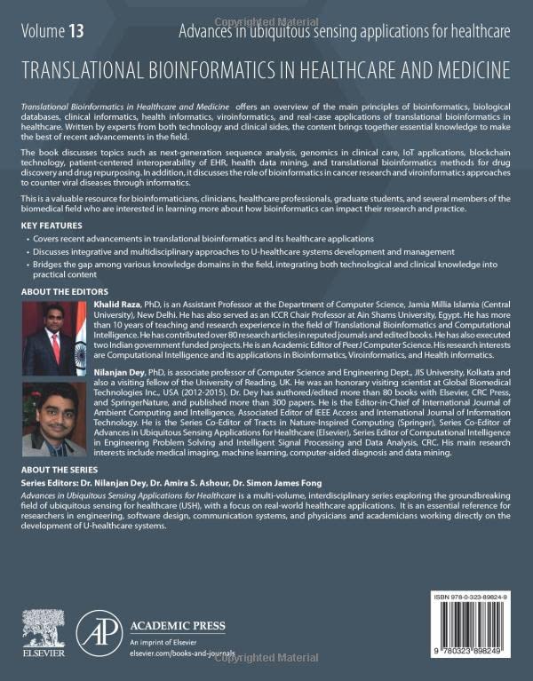 Translational Bioinformatics in Healthcare and Medicine (Volume 13) (Advances in ubiquitous sensing applications for healthcare, Volume 13)