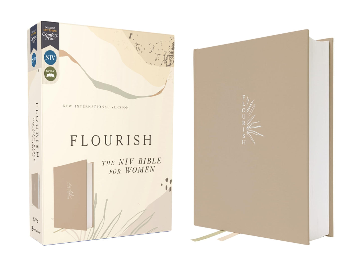 Flourish: The NIV Bible for Women, Cloth over Board, Cream,
